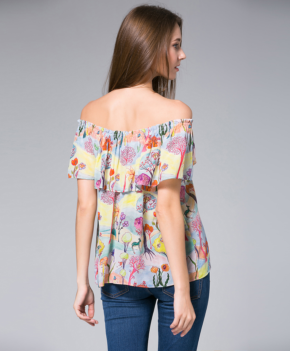 Tops - Flowers Printed silk crepe top